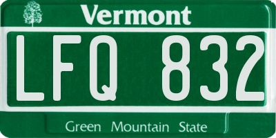 VT license plate LFQ832