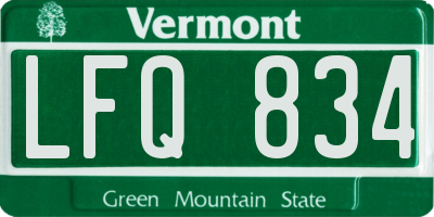 VT license plate LFQ834