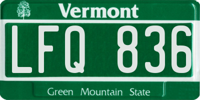 VT license plate LFQ836