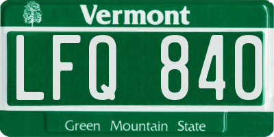 VT license plate LFQ840