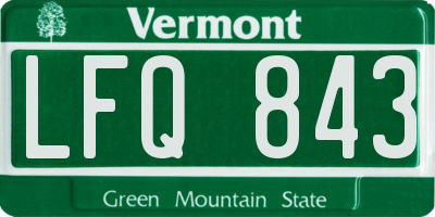 VT license plate LFQ843