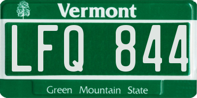 VT license plate LFQ844