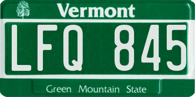 VT license plate LFQ845