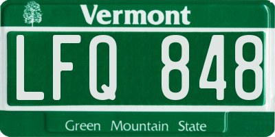 VT license plate LFQ848
