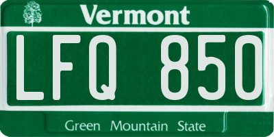 VT license plate LFQ850