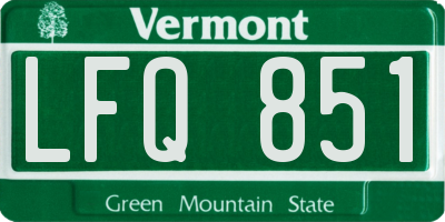 VT license plate LFQ851