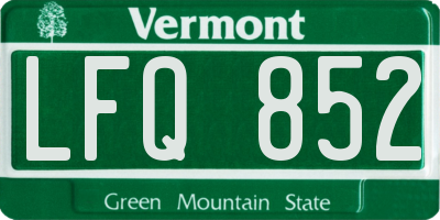 VT license plate LFQ852