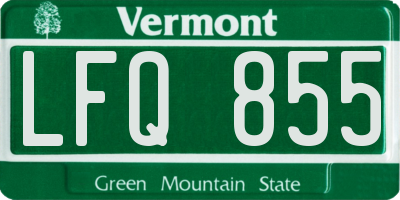 VT license plate LFQ855