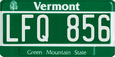 VT license plate LFQ856