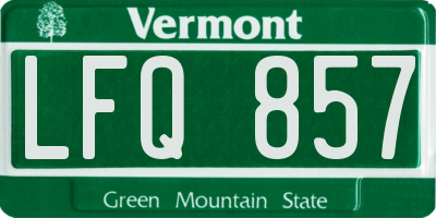 VT license plate LFQ857