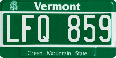 VT license plate LFQ859