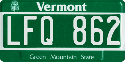VT license plate LFQ862