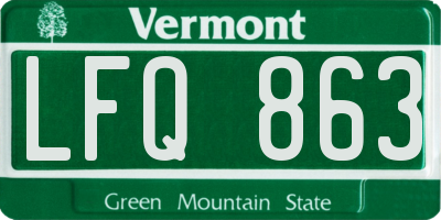 VT license plate LFQ863