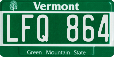 VT license plate LFQ864