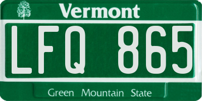 VT license plate LFQ865