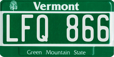 VT license plate LFQ866