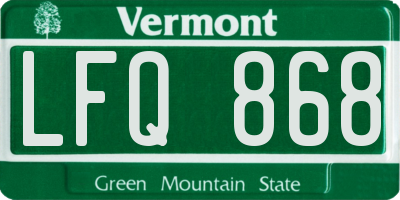 VT license plate LFQ868