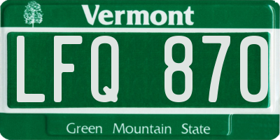 VT license plate LFQ870