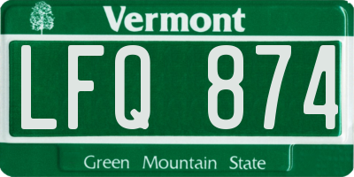 VT license plate LFQ874