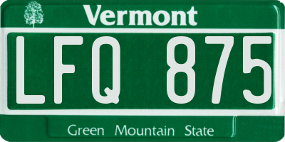 VT license plate LFQ875