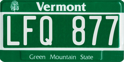 VT license plate LFQ877