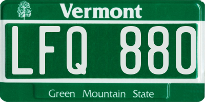 VT license plate LFQ880