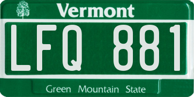 VT license plate LFQ881