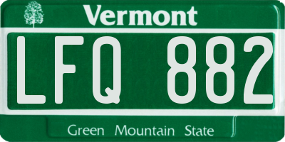 VT license plate LFQ882