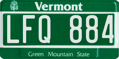 VT license plate LFQ884