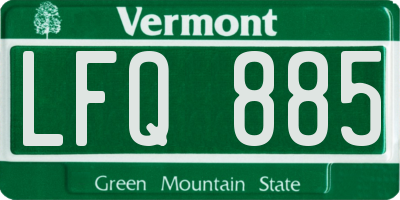 VT license plate LFQ885