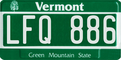 VT license plate LFQ886