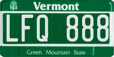 VT license plate LFQ888