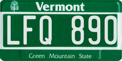 VT license plate LFQ890