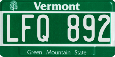VT license plate LFQ892