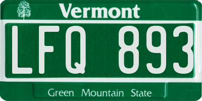 VT license plate LFQ893