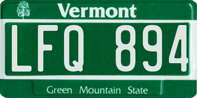 VT license plate LFQ894
