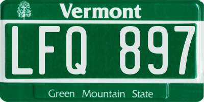 VT license plate LFQ897