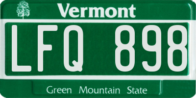 VT license plate LFQ898