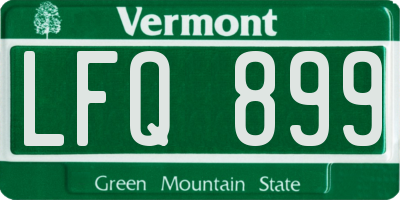 VT license plate LFQ899