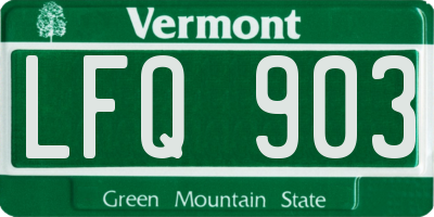 VT license plate LFQ903
