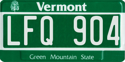 VT license plate LFQ904