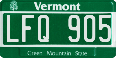 VT license plate LFQ905