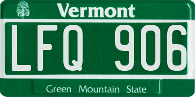 VT license plate LFQ906