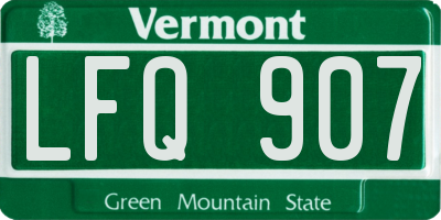 VT license plate LFQ907