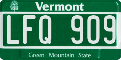 VT license plate LFQ909