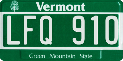 VT license plate LFQ910