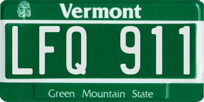 VT license plate LFQ911