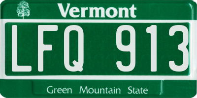 VT license plate LFQ913