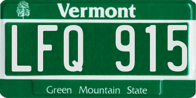 VT license plate LFQ915