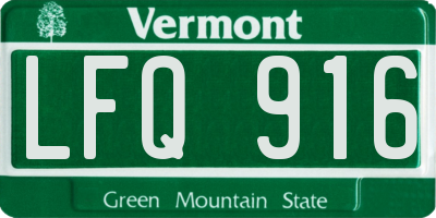 VT license plate LFQ916